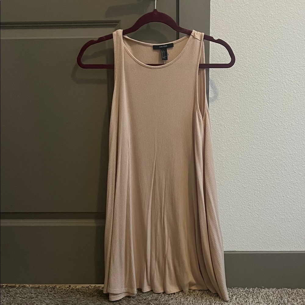 Forever 21 Cream Ribbed Tank Top